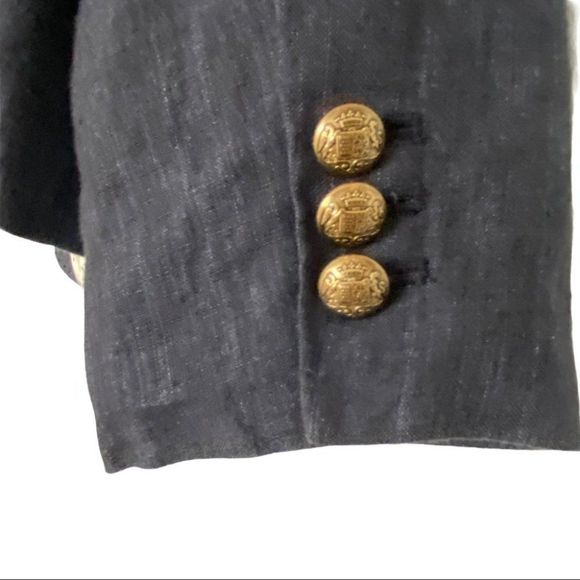 Zara dark wash Jean style button front long sleeve casual blazer jacket SZ S EUC - Picture 4 of 5